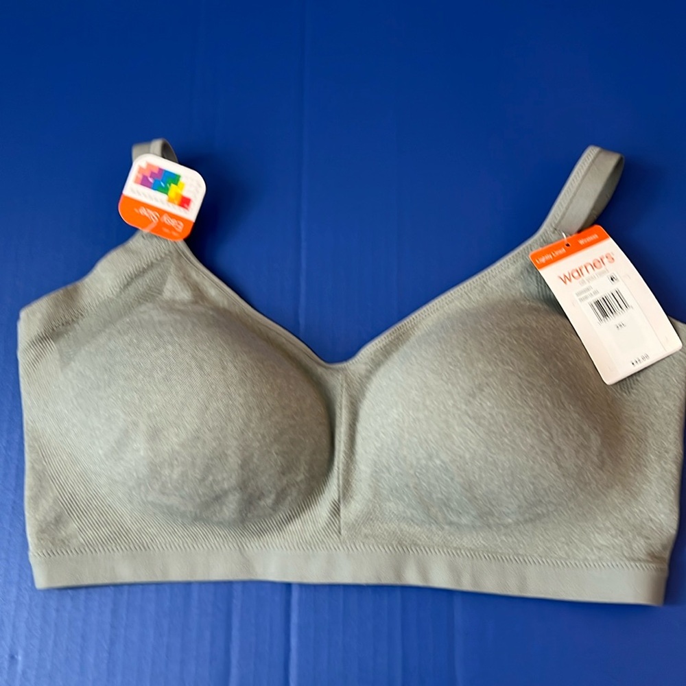NWT Warners Easy Does‎ It Banish Bulge Seamless Wireless Lightly Lined Bra 2XL